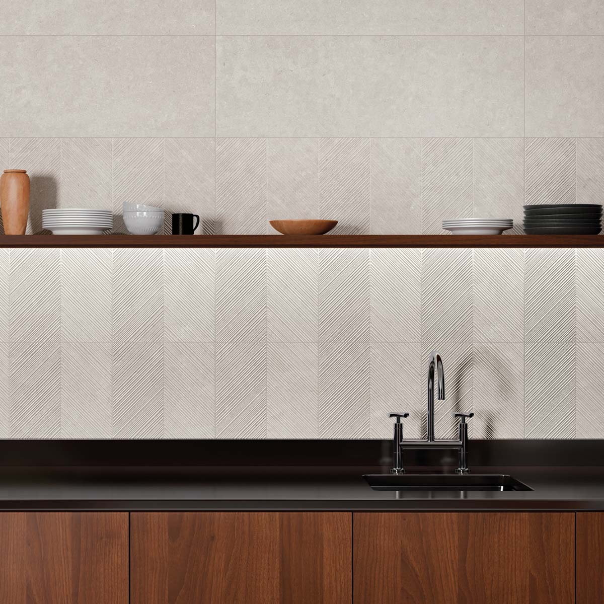 Ghent White Decor Wall Tile 33x100cm