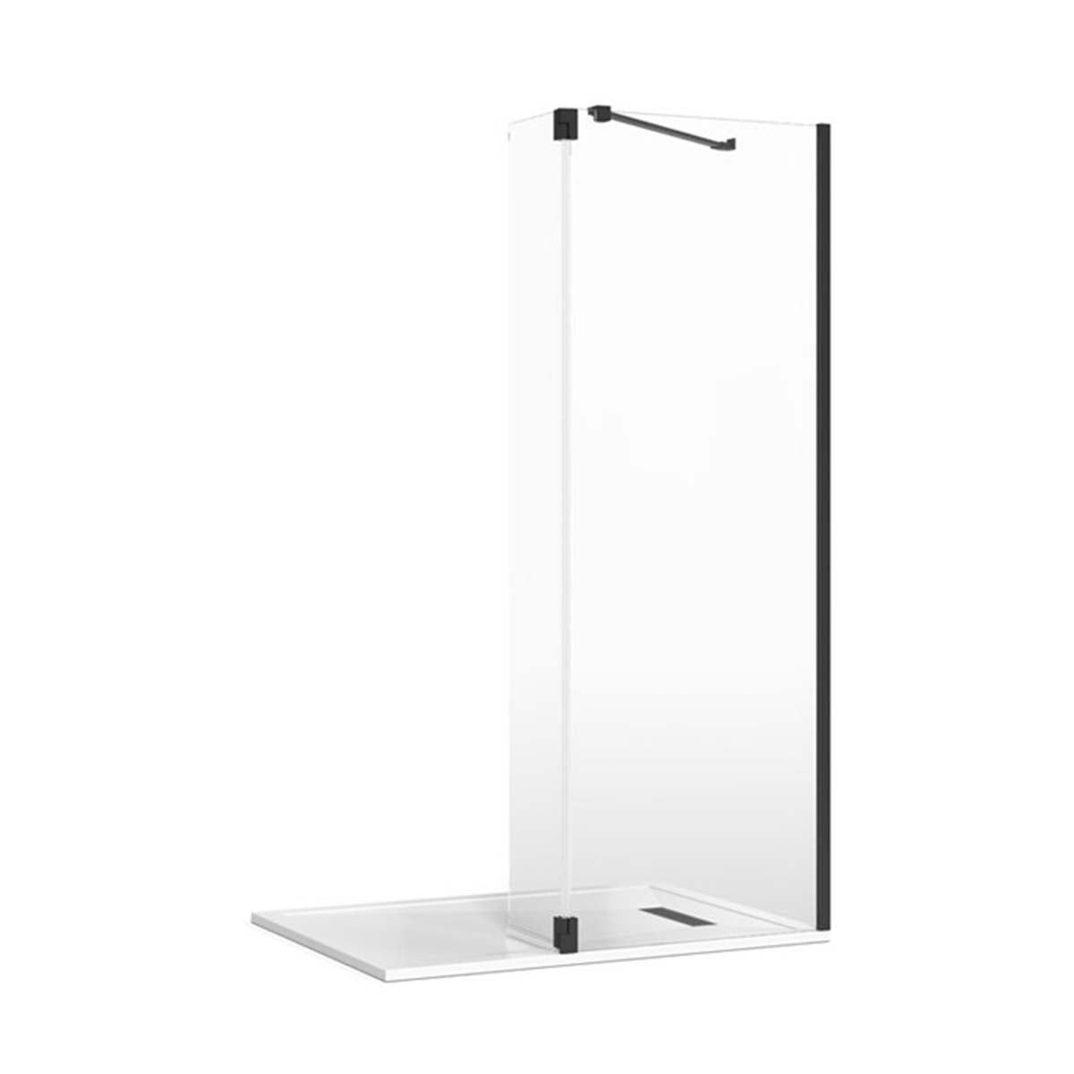Granlusso Matt Black Angled Bracing Bar For Granlusso 8 Wetroom Screen