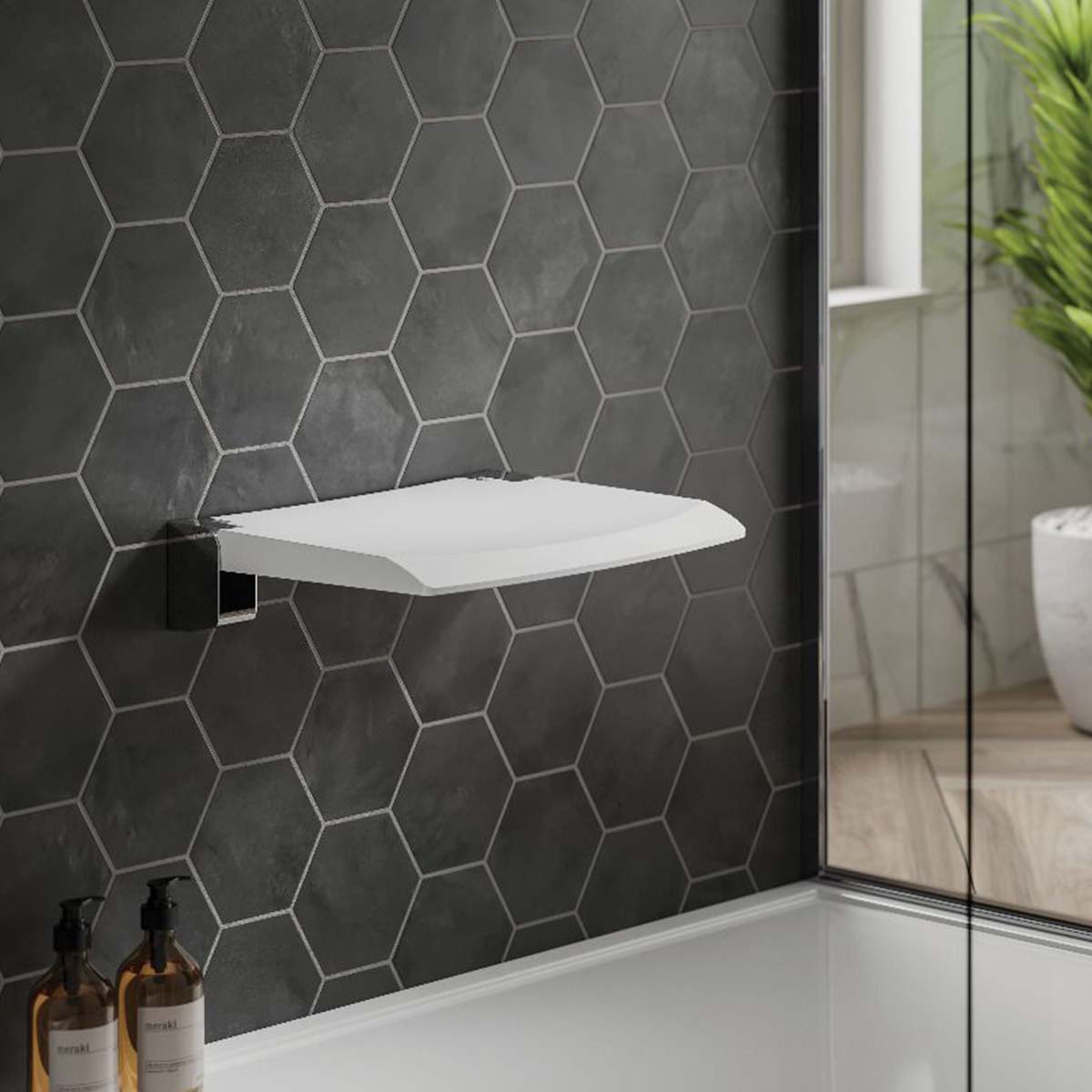 HIB shower seat white lifestyle