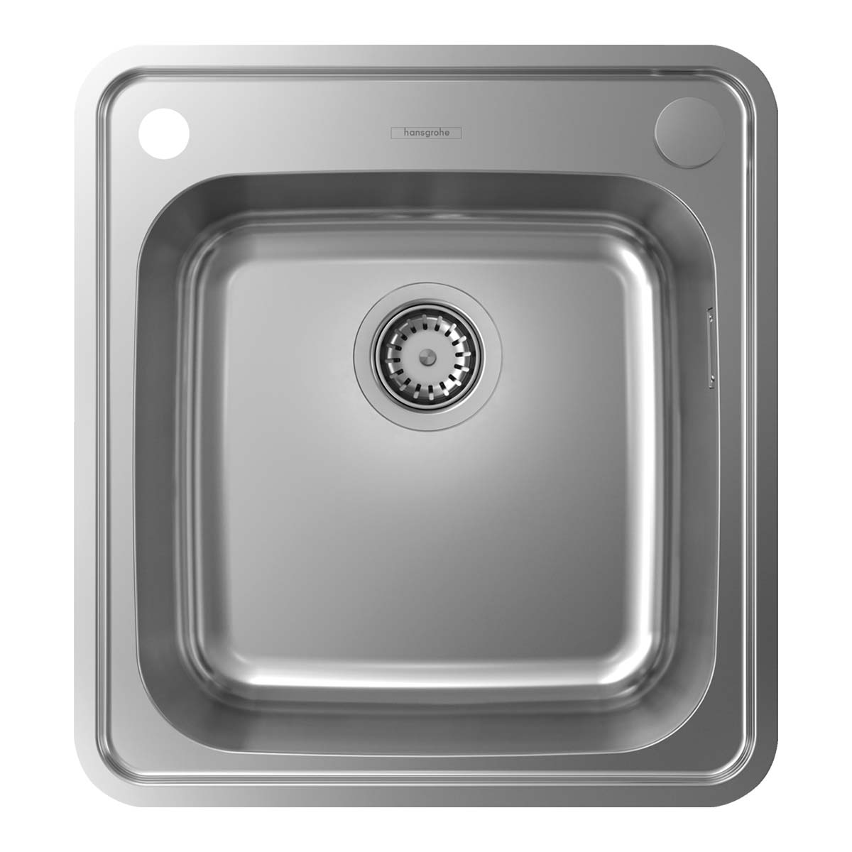Hansgrohe S41 S412 F340 top flush mounted 2 hole single bowl kitchen sink 470x510mm