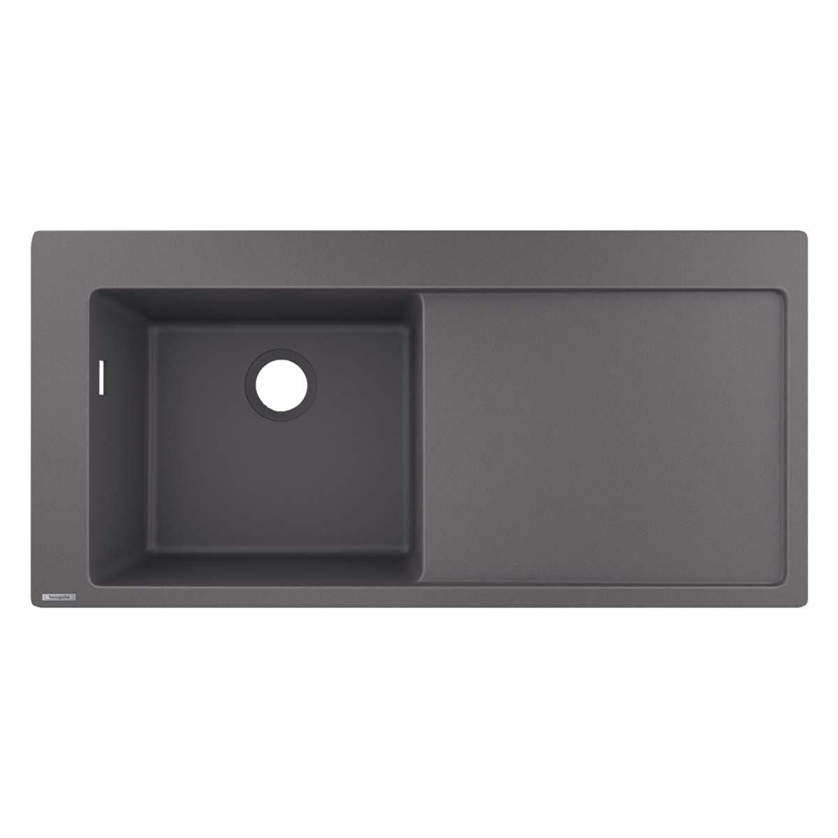 Hansgrohe S51 SilicaTec kitchen sink 450mm with drainer left handed stone grey