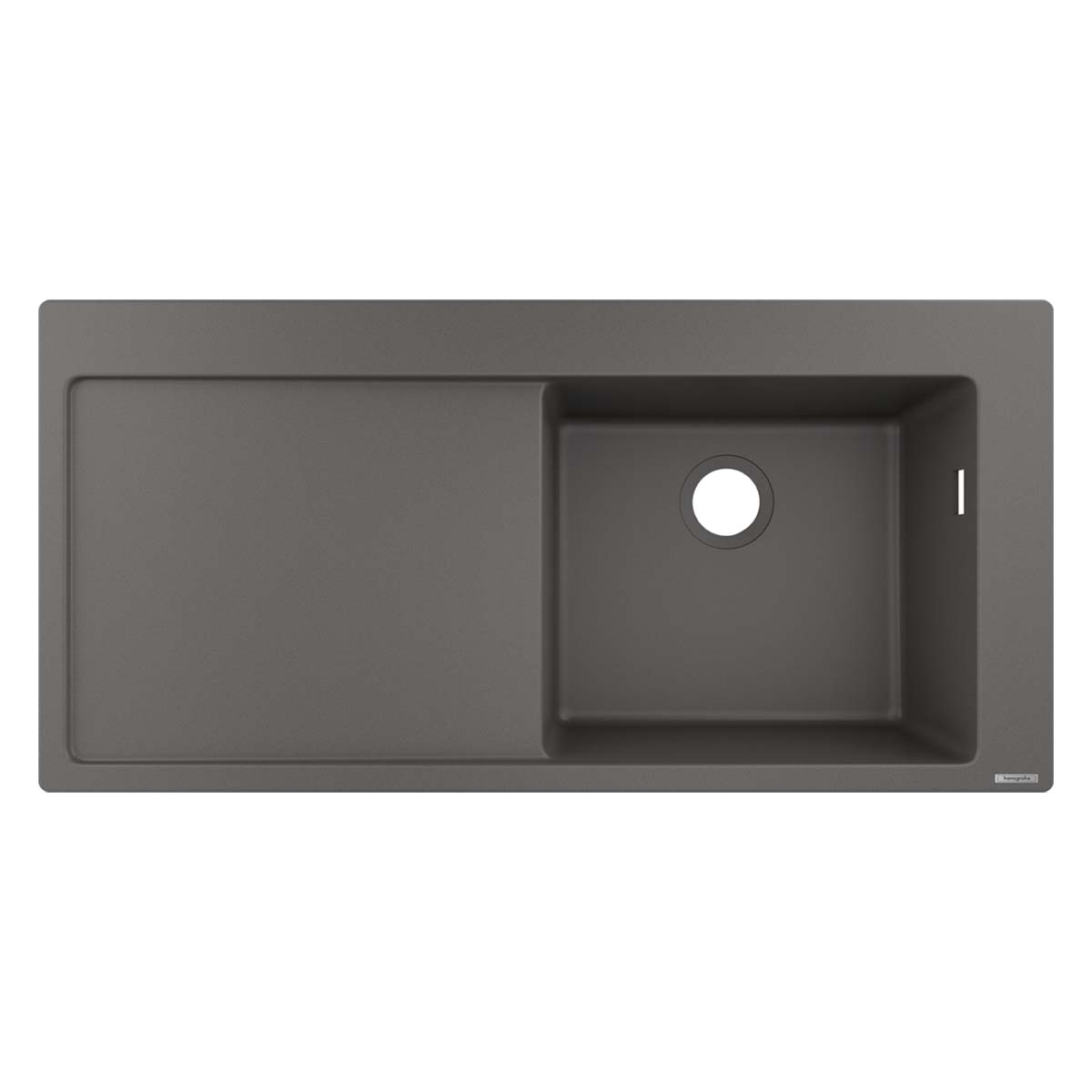 Hansgrohe S51 SilicaTec kitchen sink 450mm with drainer right handed stone grey