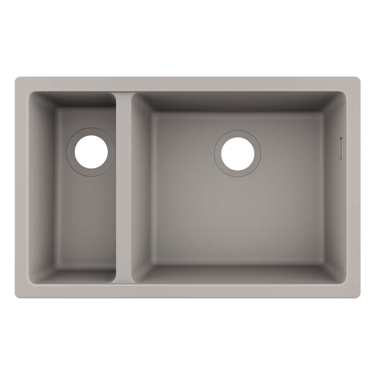 Hansgrohe S510 U635 1.5 Bowl Kitchen Sink SilicaTec concrete grey 750x490mm