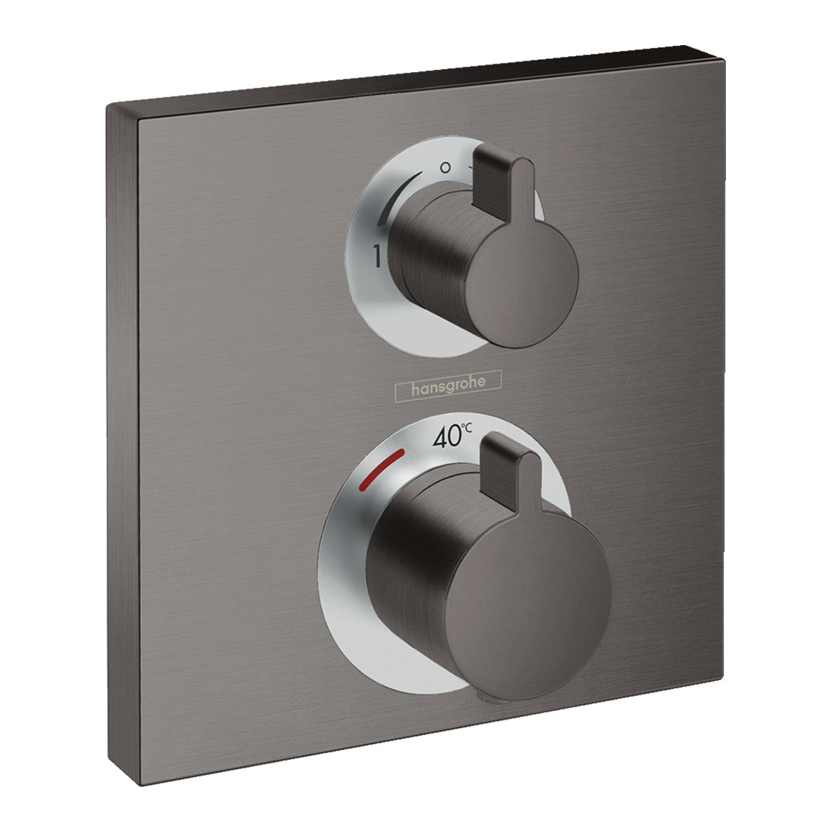 Hansgrohe Square 2 Outlet Thermostatic Valve Brushed Black