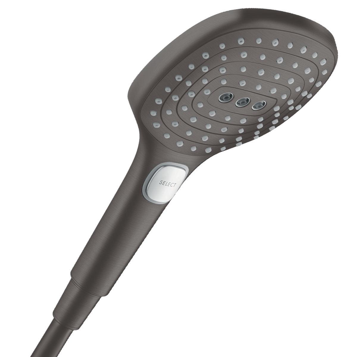 Hansgrohe Square 2 Outlet Thermostatic Valve With Raindance-Overhead Shower Slide Rail Kit Brushed Black