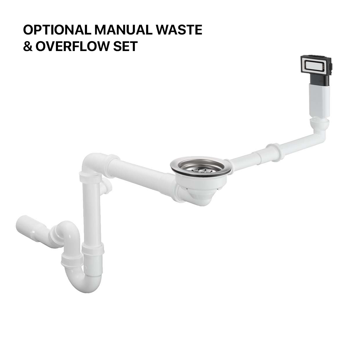 Hansgrohe manual waste and overflow set for single bowl 2 tap hole 43931800