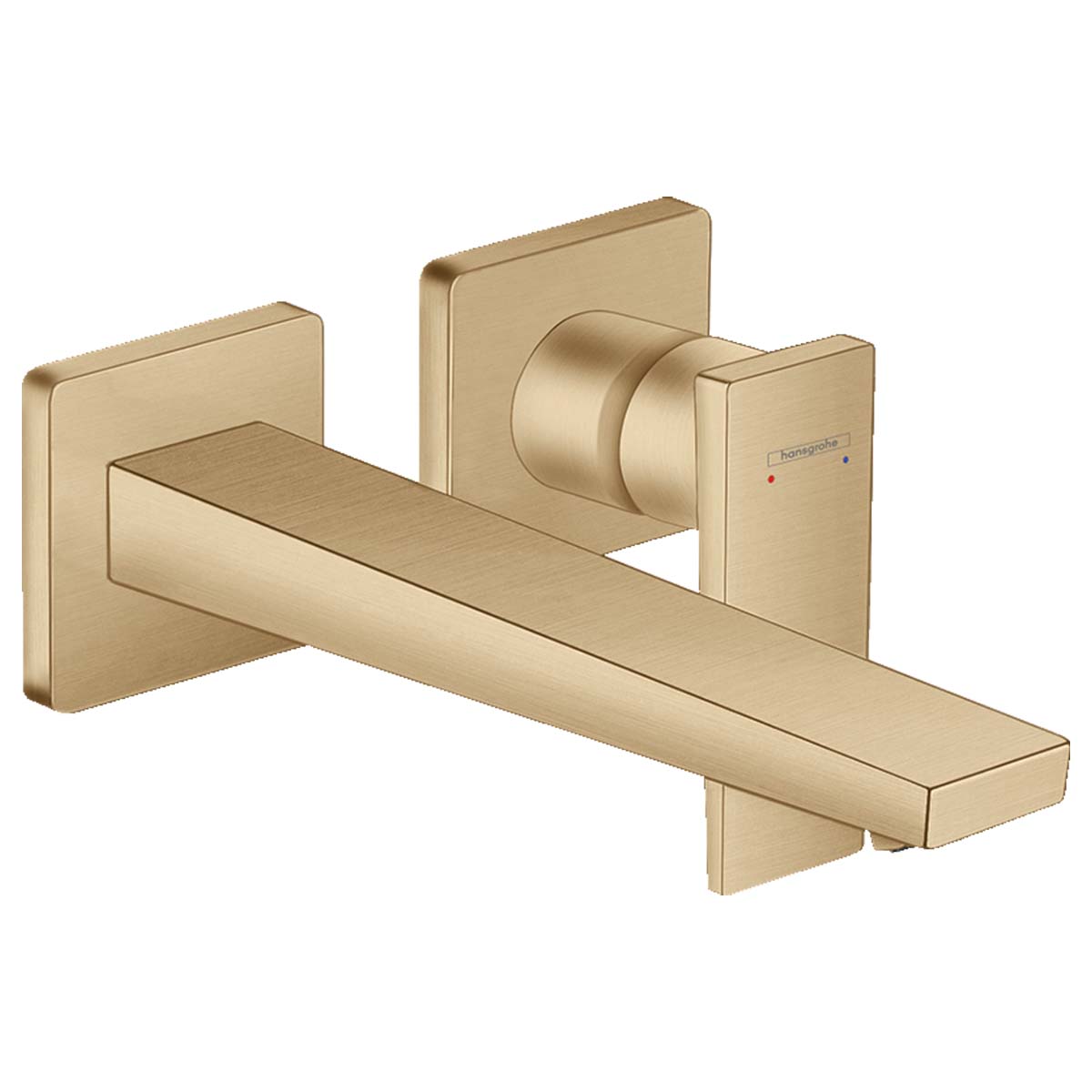 Hansgrohe metropol wall mounted 2 hole single lever basin mixer brushed bronze