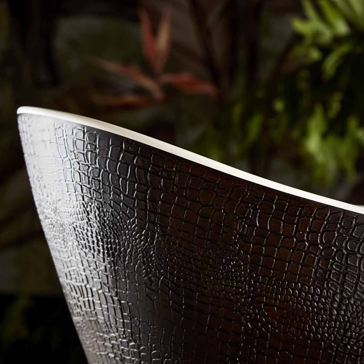 Heritage Alderley Freestanding Acrylic Slipper Bath 1730x730mm Mock Croc Skin Effect Close Up