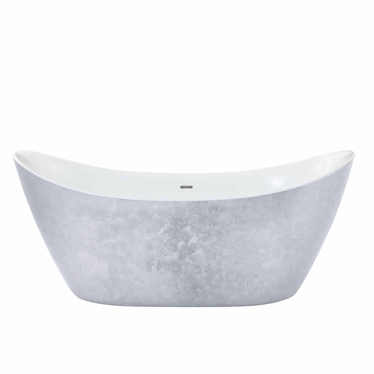Heritage Hylton Freestanding Acrylic Bath 1730x730mm Stainless Steel Effect