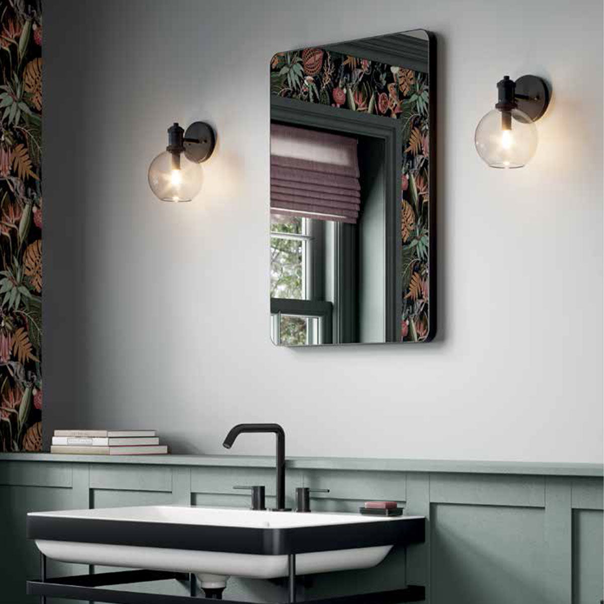 HiB Trim Curve Black Frame Mirror