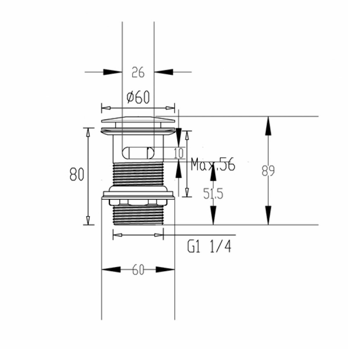 Hoxton Click-Clack Basin Waste
