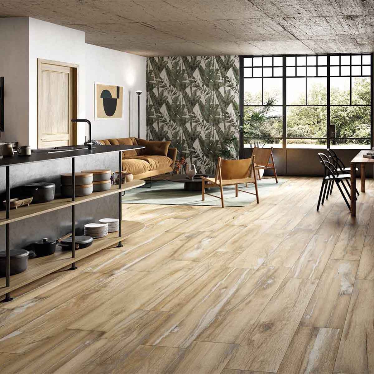 Infusion Birch Wood Effect Porcelain Tile 24x150cm