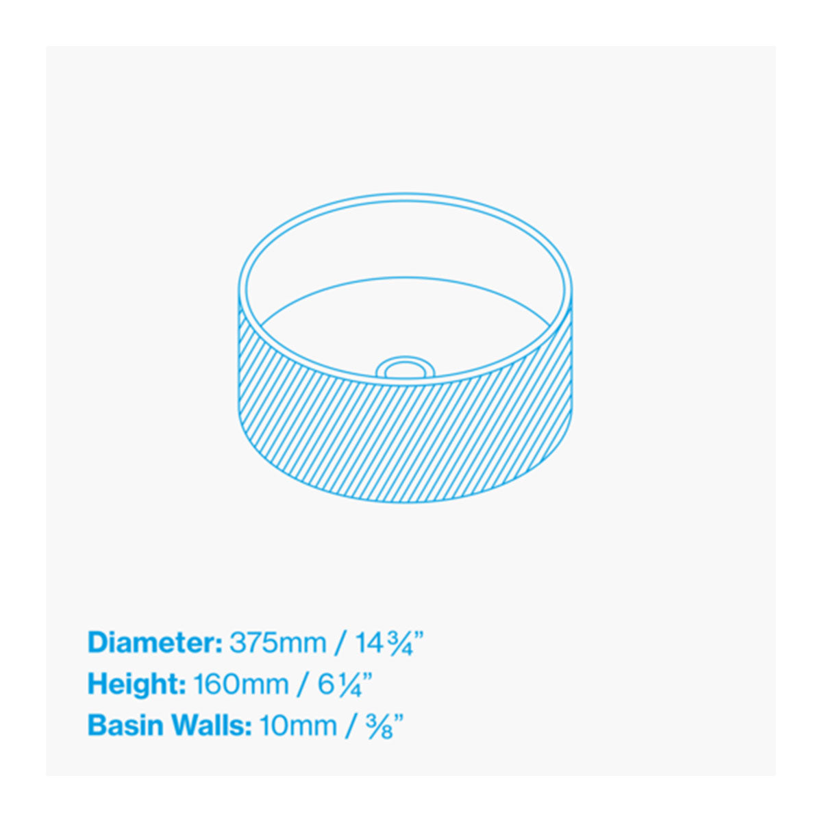Kast Otto Round Concrete Countertop Basin Patterned