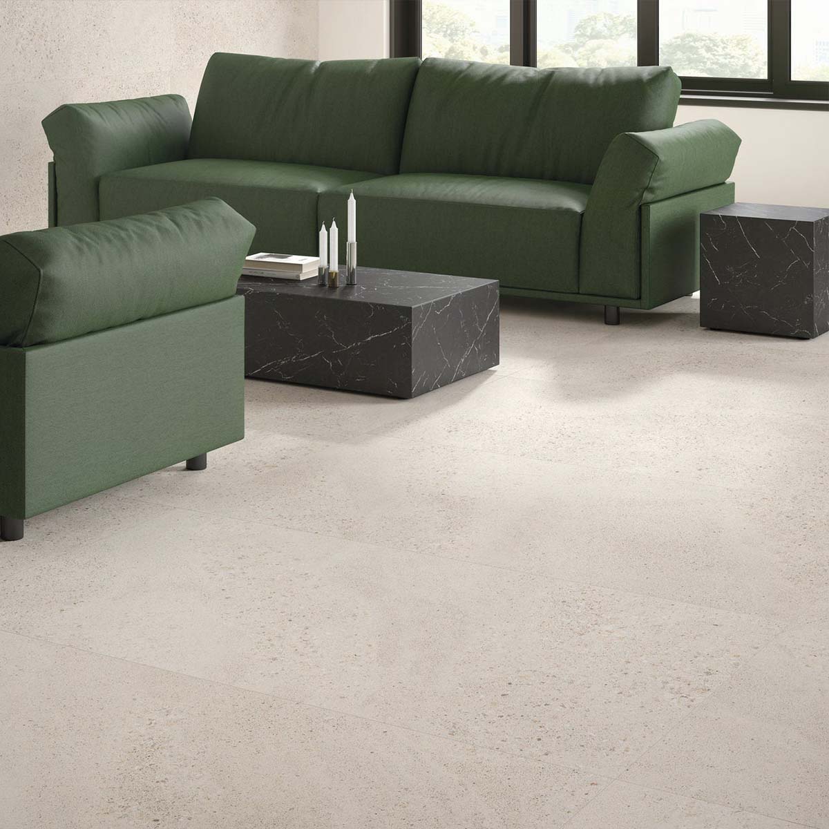 Lakestone Oat Non-Slip Porcelain Tile Matt 60x120cm Lifestyle