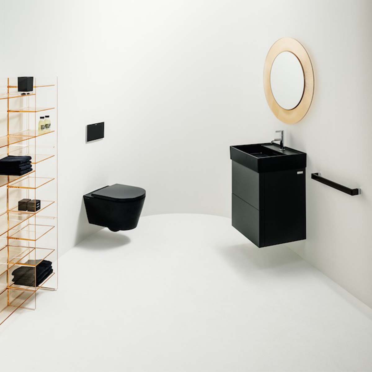 Laufen Kartell Rimless Wall Hung WC Pan With Slim Soft Close Toilet Seat - Matt Black