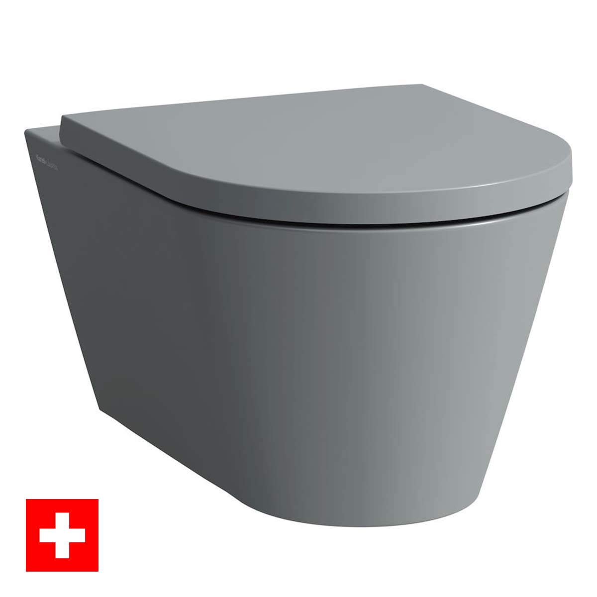 Laufen Kartell Rimless Wall Hung WC Pan With Slim Soft Close Toilet Seat - Matt Graphite