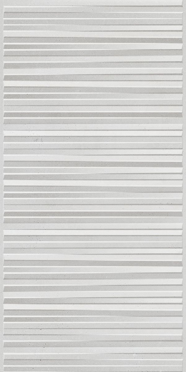 Lucca Bianco Stone Effect Fluted Decor Ceramic Wall Tile 30x90cm