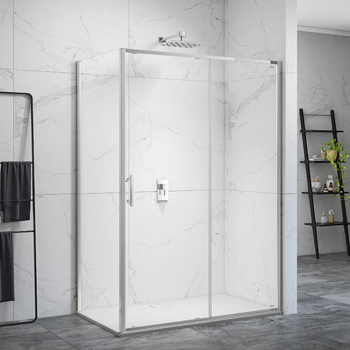 Merlyn 6 Series Sleek Sliding Shower Door With Side Panel