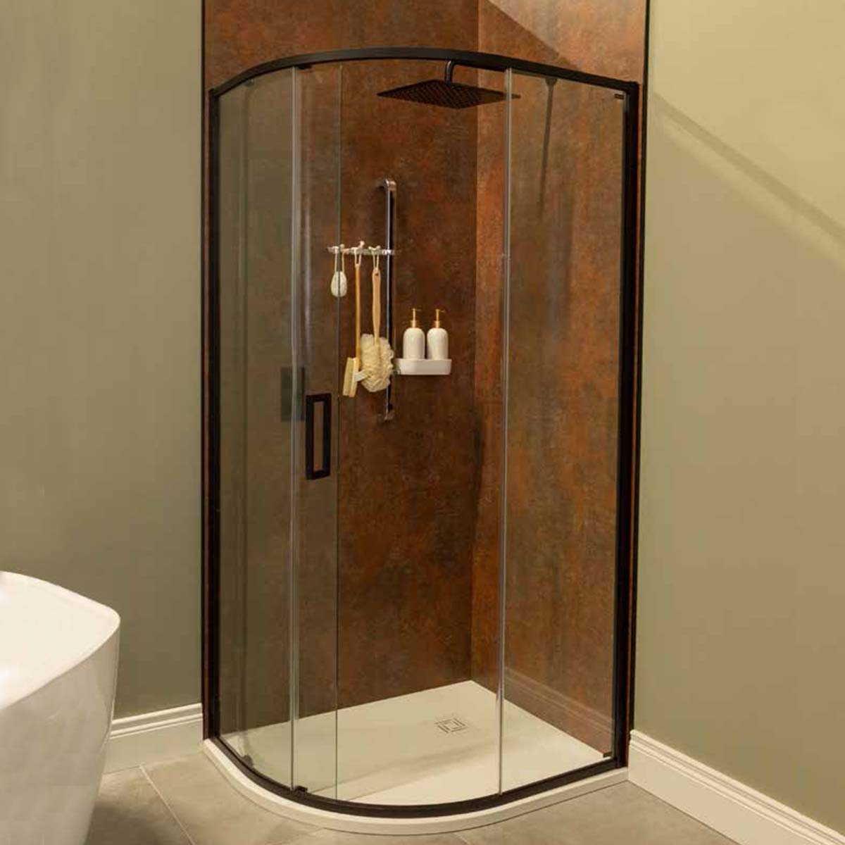 Merlyn 6 Series Sleek Quadrant Sliding Shower Door Matt Black