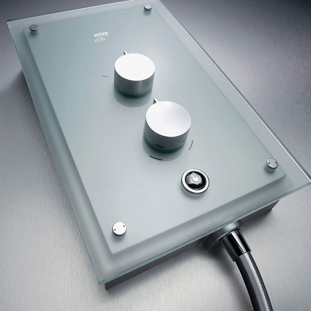 Mira Azora Dual Mains Fed Frosted Glass Electric Shower 9.8kW