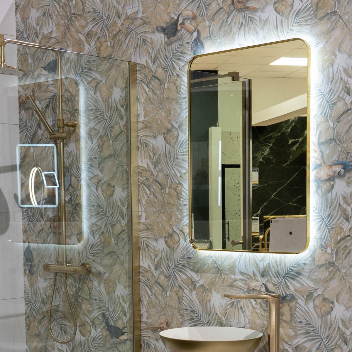 Granlusso Oro LED Fog-Free Bathroom Mirror - Brushed Brass