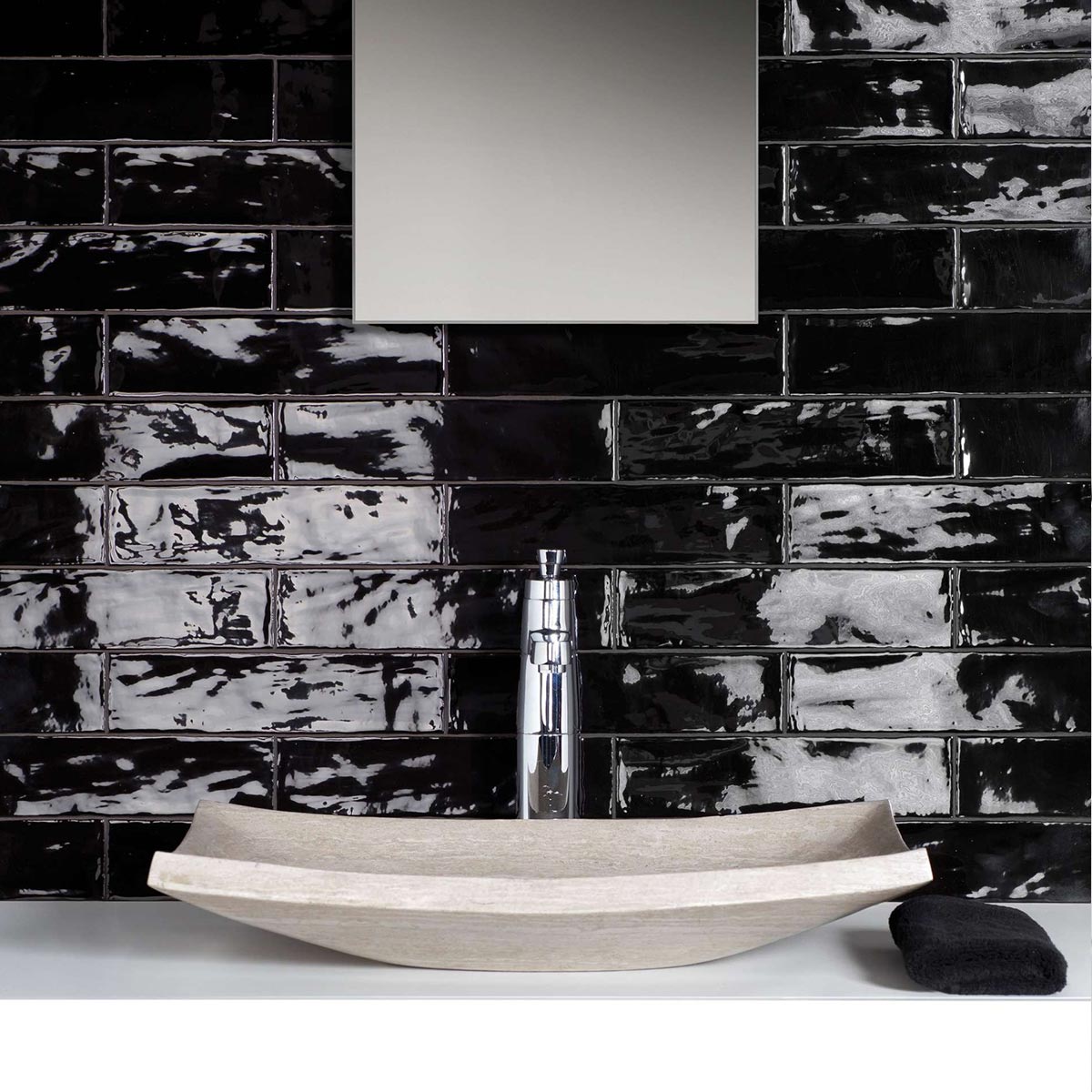Poitiers Black Matt Wall Tile