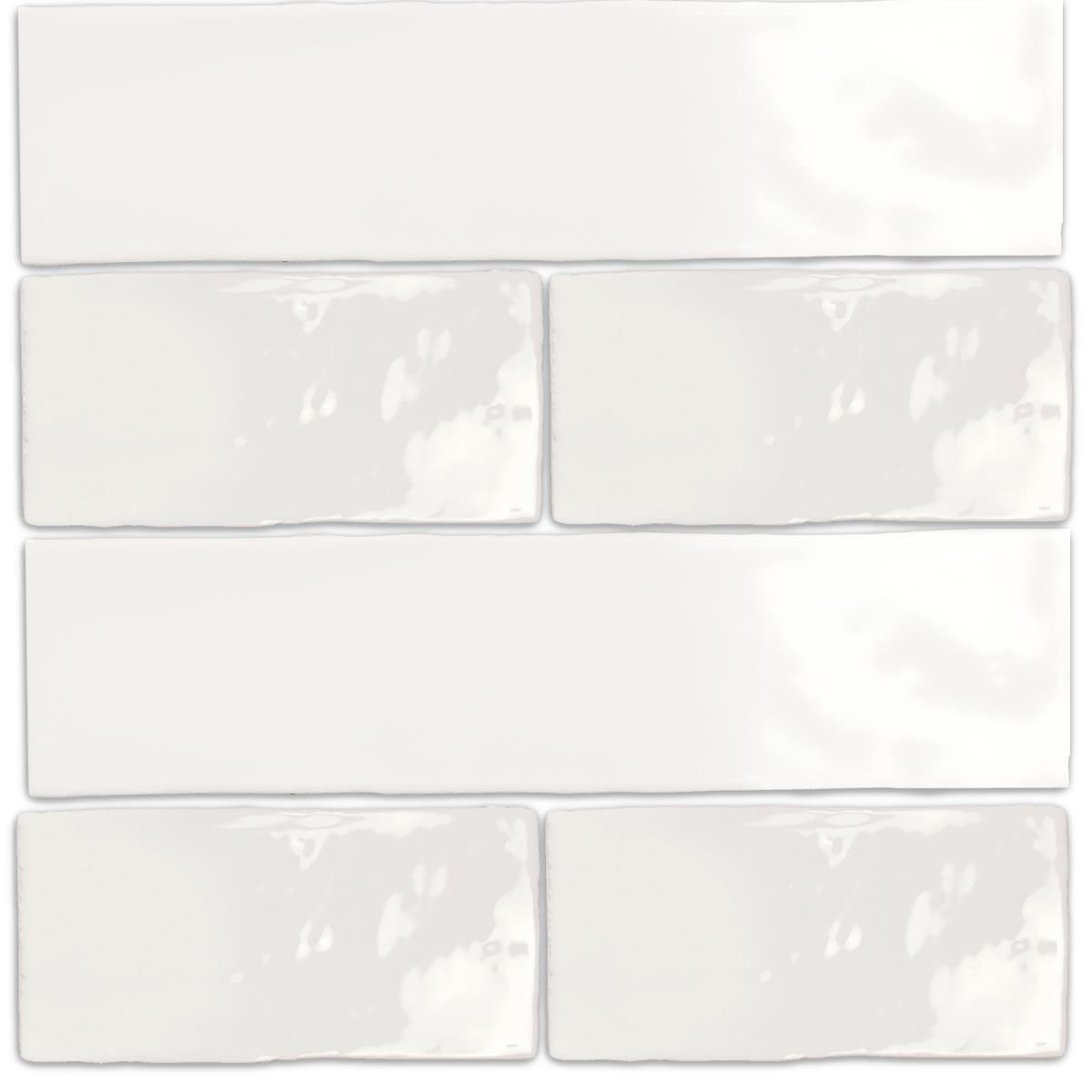 Poitiers White Wall Tile 7.5x15cm Gloss