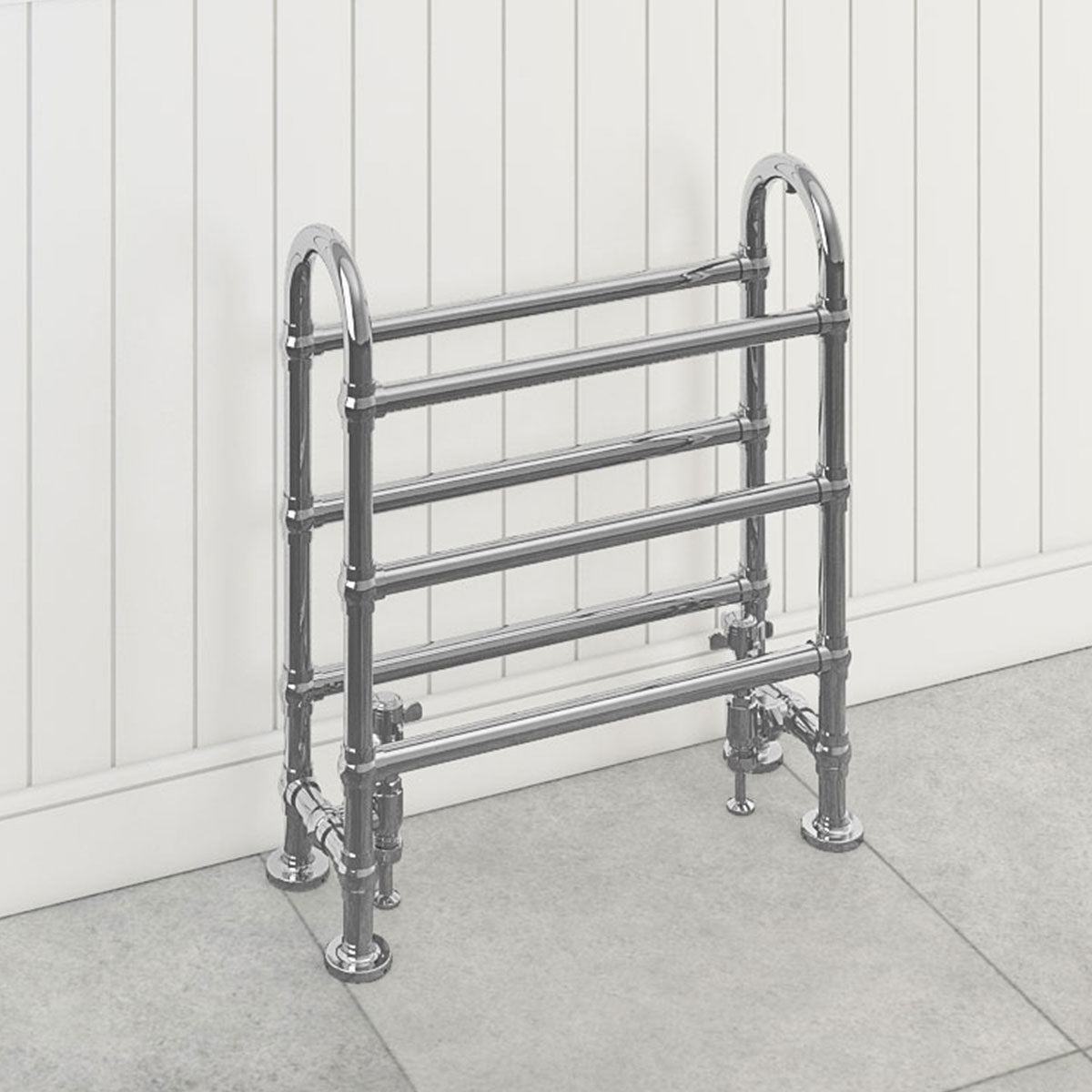 Painswick Traditional Floor Standing Heated Towel Rail Chrome