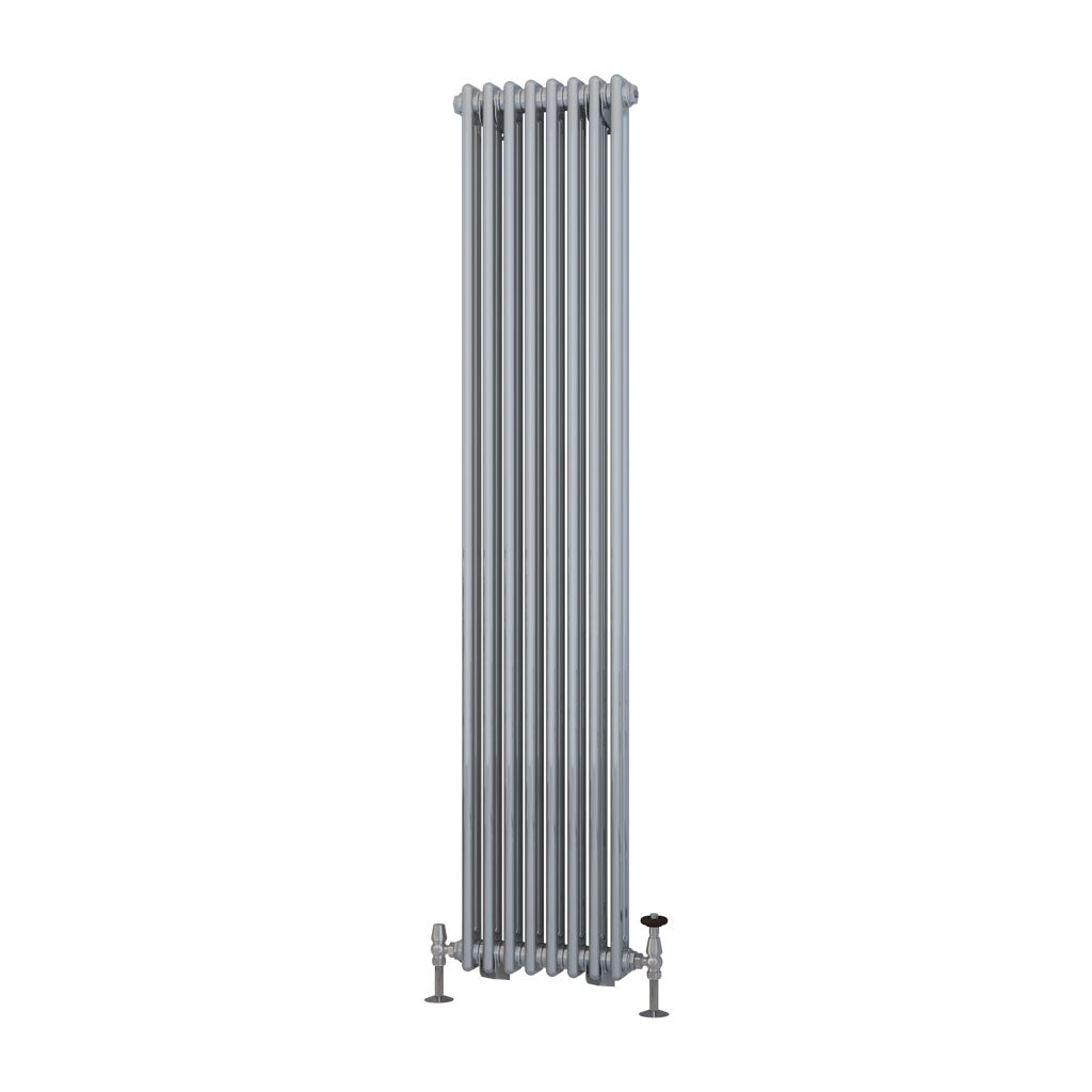 Rivassa Two Column Cast Iron Style Vertical Radiator Chrome