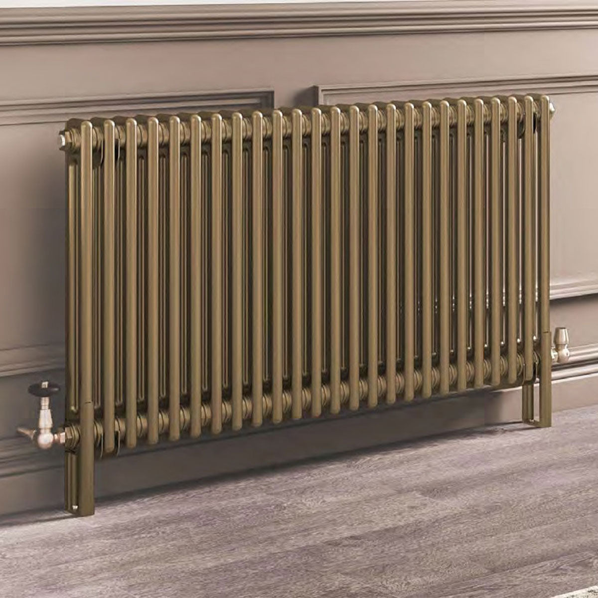Rivassa Two Column Cast Iron Style Radiator Bronze Effect