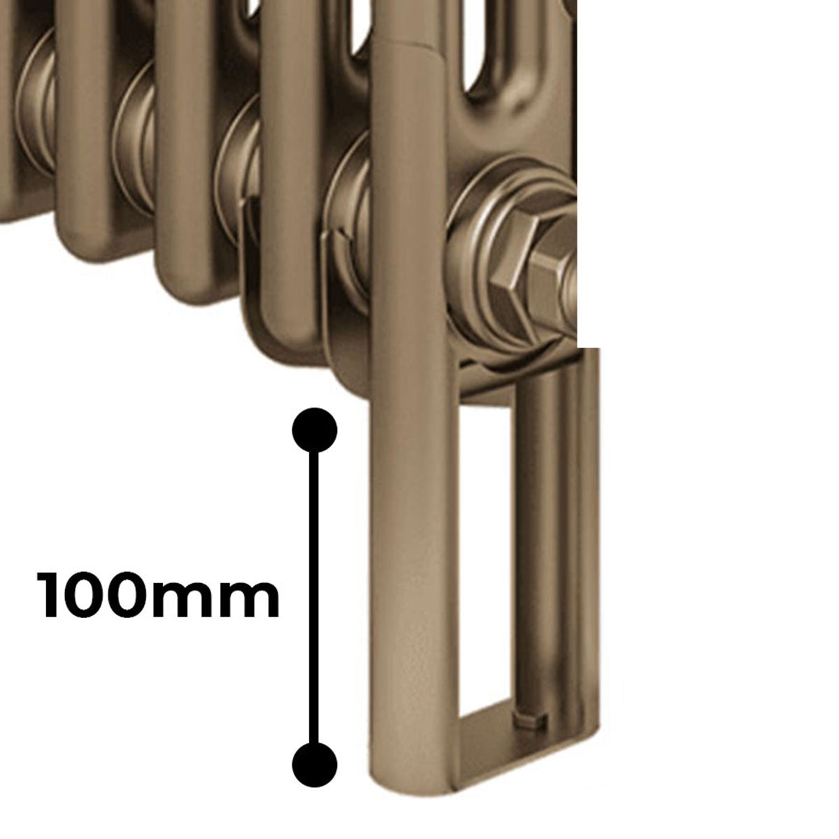 Rivassa Two Column Cast Iron Style Radiator Feet Bronze Effect