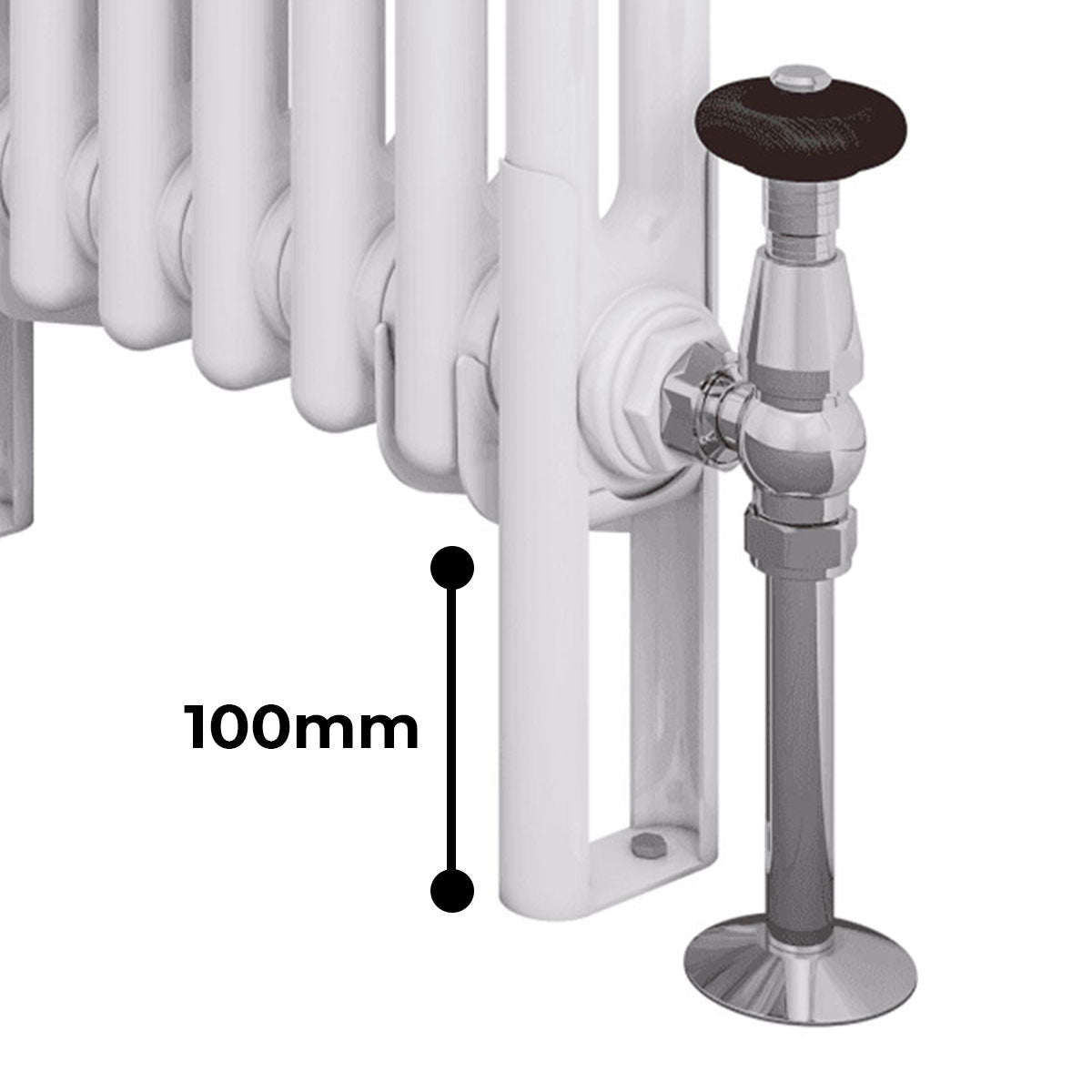 Rivassa Two Column Cast Iron Style Radiator Feet White Gloss