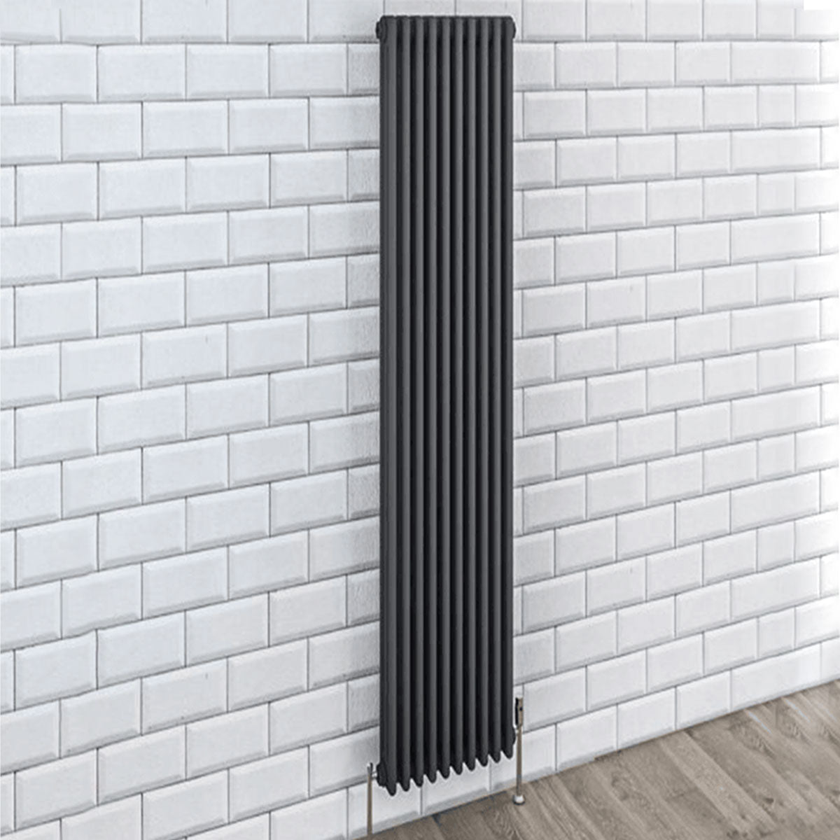 Rivassa Two Column Traditional Vertical Radiator Matt Anthracite