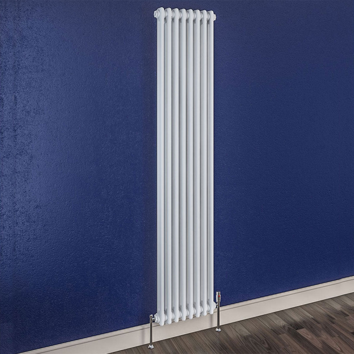 Rivassa Two Column Traditional Vertical Radiator White Gloss