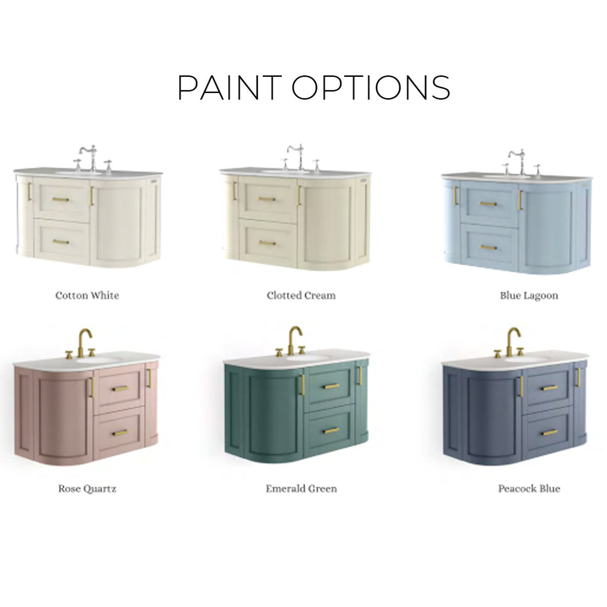 Roseberry Curved Wall Mounted Vanity Unit With Solid Surface Worktop and Undermount Basin - Rose Quartz