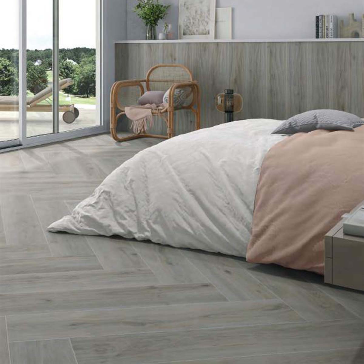 Versat Ash Wood Effect Tile 30x150cm Matt Lifestyle