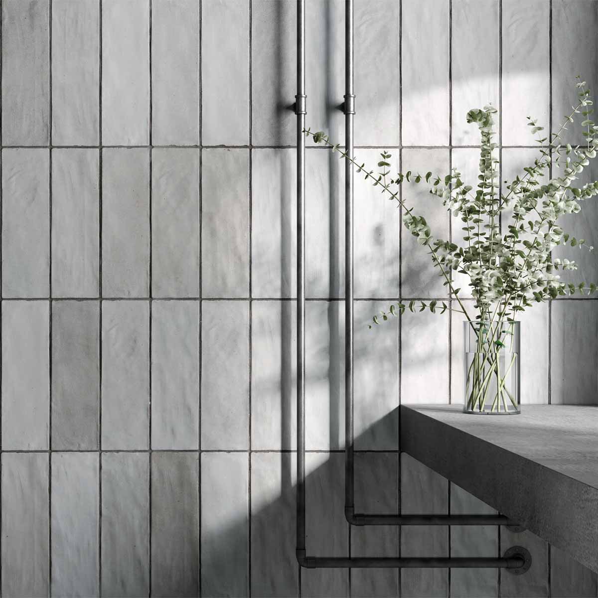 Sahn Grey Decor Wall Tile 6.5x20cm Matte