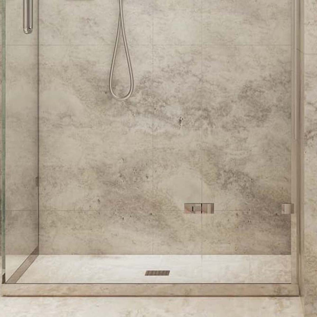 SharpSlope Wet Room Shower Tray Base Kit Square Panel Drain Lifestyle