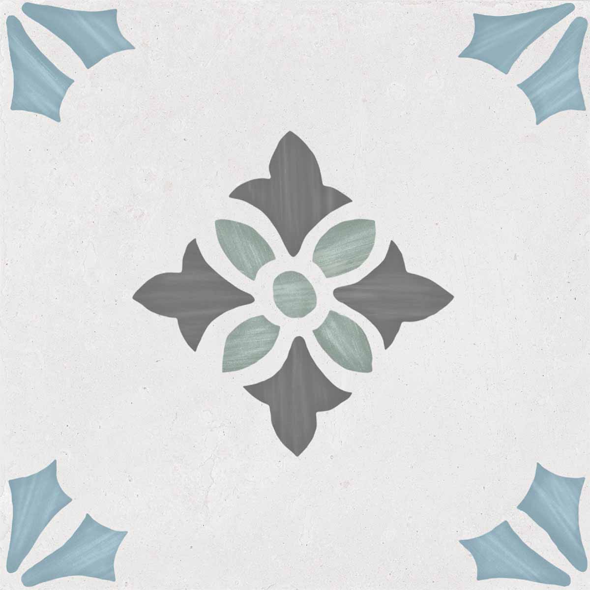 Sirocco Bloom Pattern Porcelain Tile 22x22cm Matte