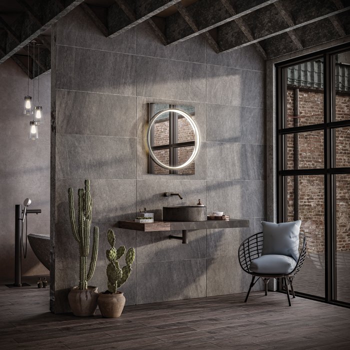 HiB Solas Chrome Frame LED Illuminated Frame Mirror With Demister Pad