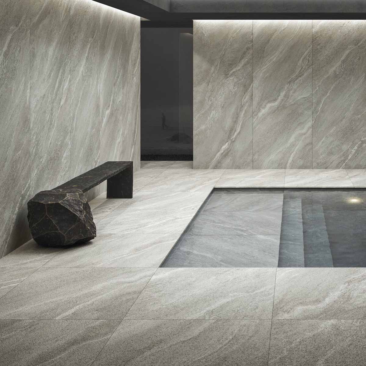 Strond Dolphin 4D Shaped Stone Effect Porcelain Tile 100x100cm Matt