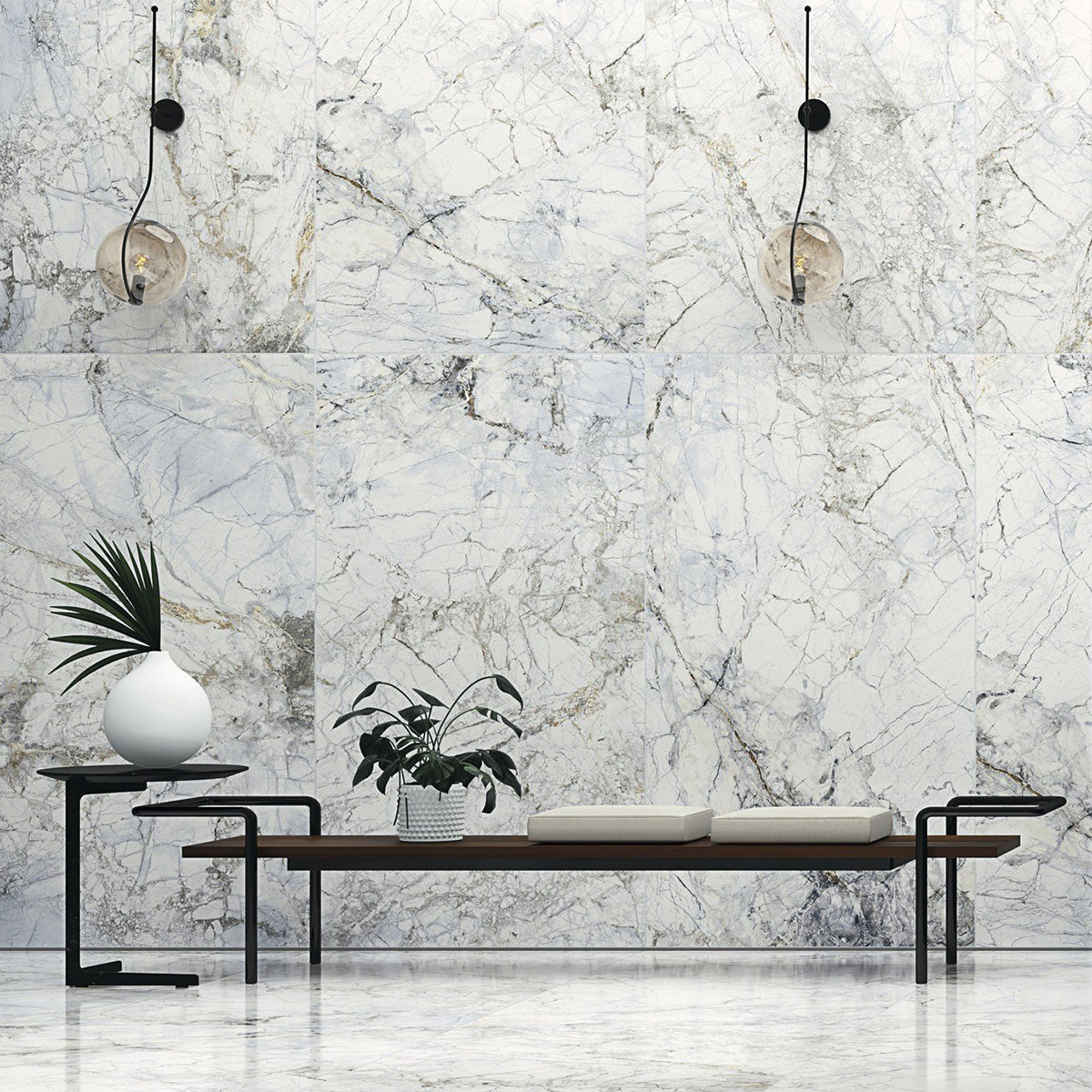Supreme Marble Effect Porcelain Tile Natural Matt 60x120cm Feature