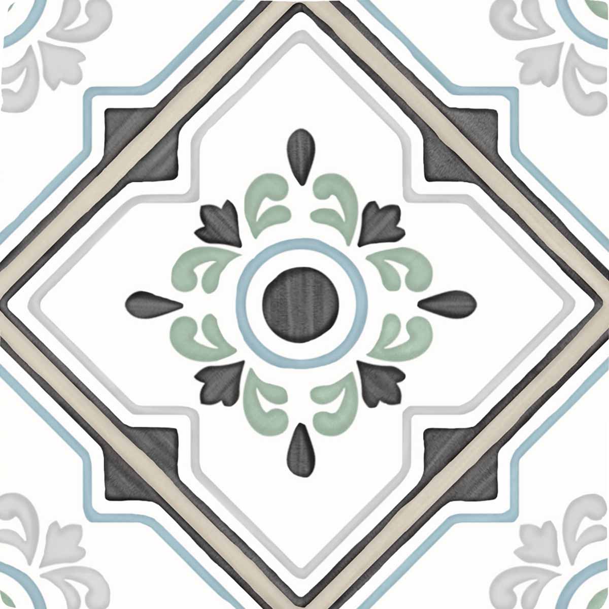 Tanger Sand Bloom Pattern Porcelain Tile 12.3 x 12.3cm Matte