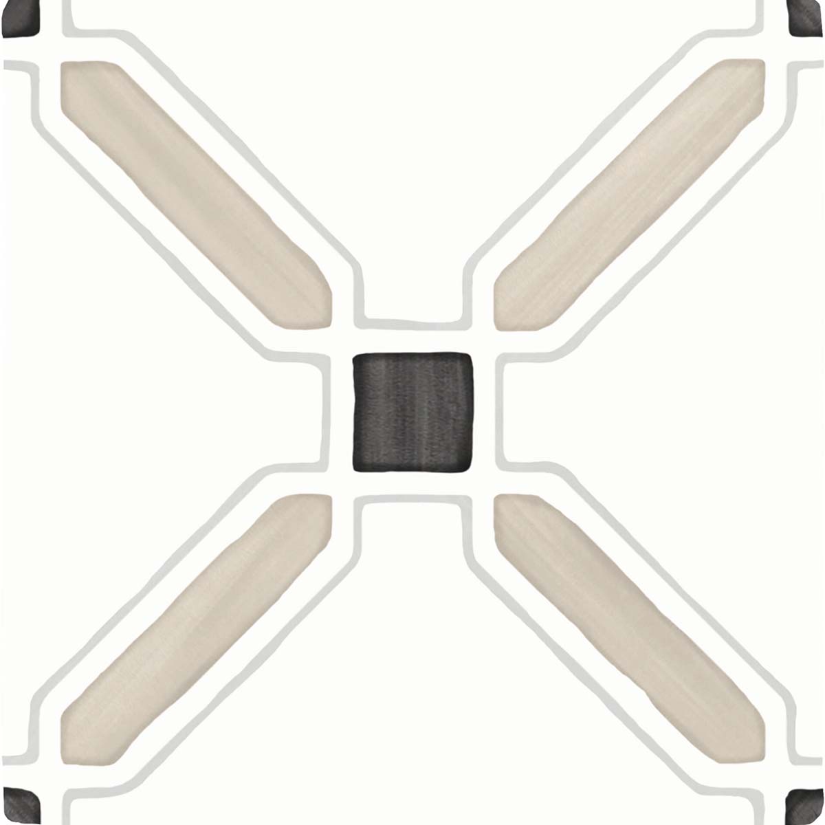 Tanger Sand Cross Pattern Porcelain Tile 12.3 x 12.3cm Matte