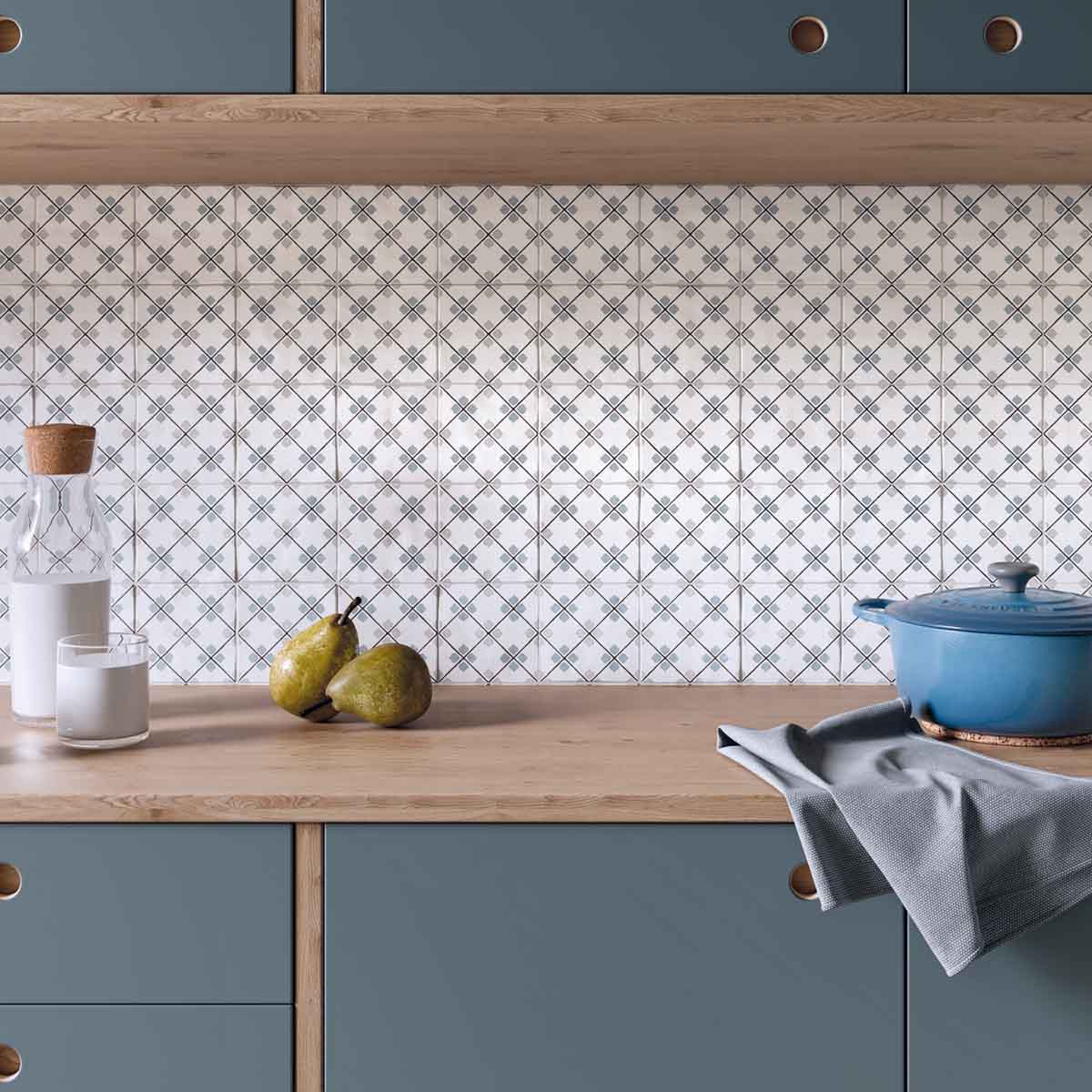 Tanger Silver Rhomb Pattern Porcelain Tile 12.3 x 12.3cm Matt