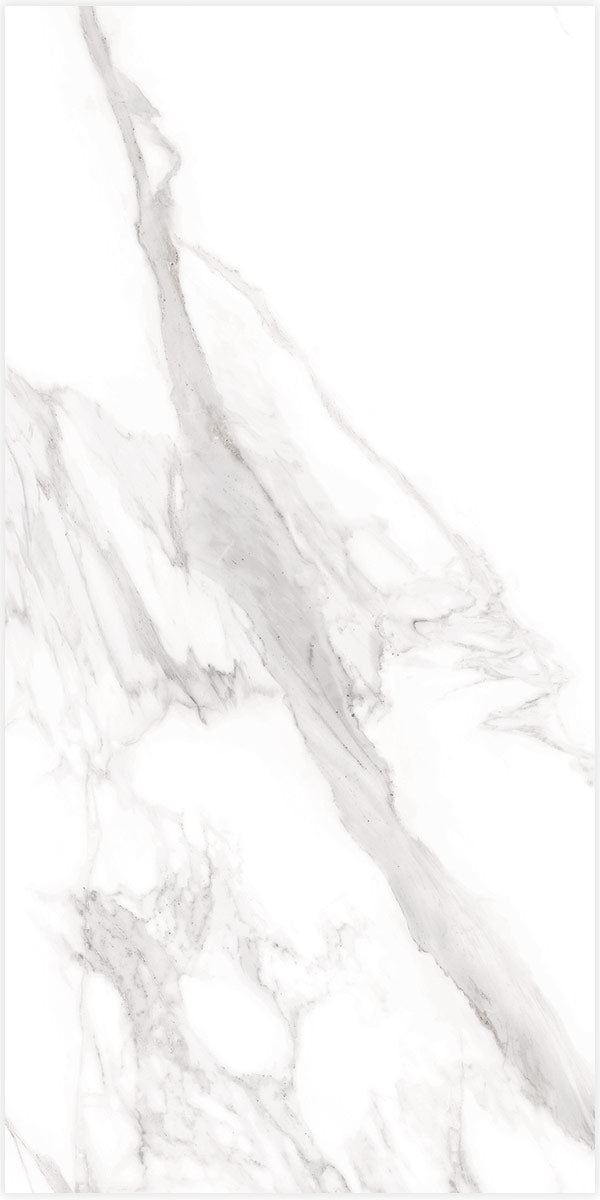 Torano Bianco Marble Effect Porcelain Tile Polished 60 x 120cm