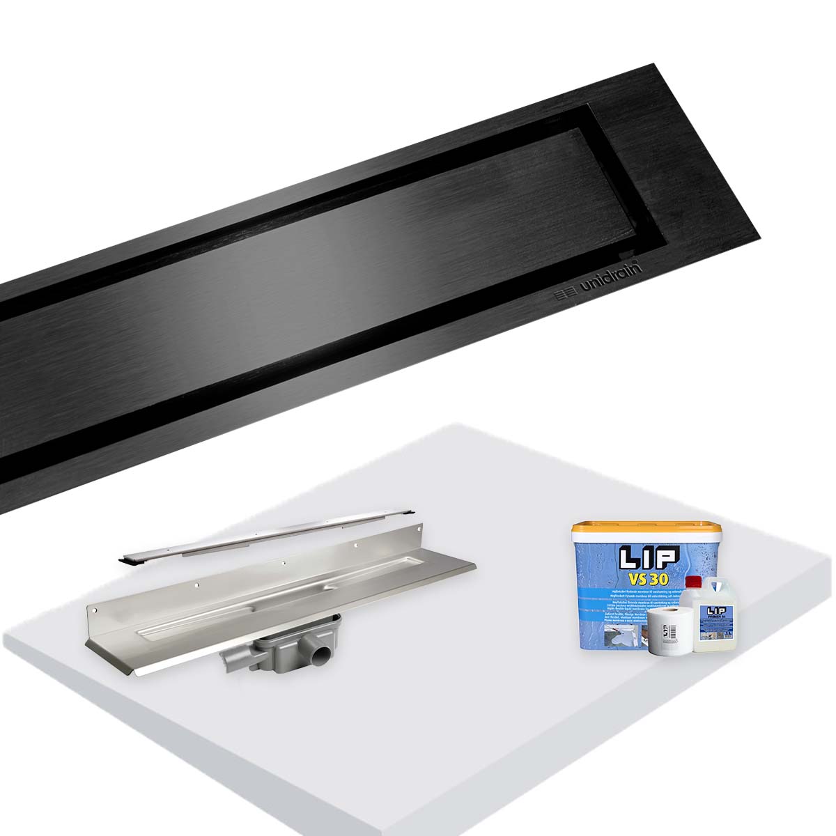 UniSlope 1K Wet Room Kit Highline Panel Black Kit