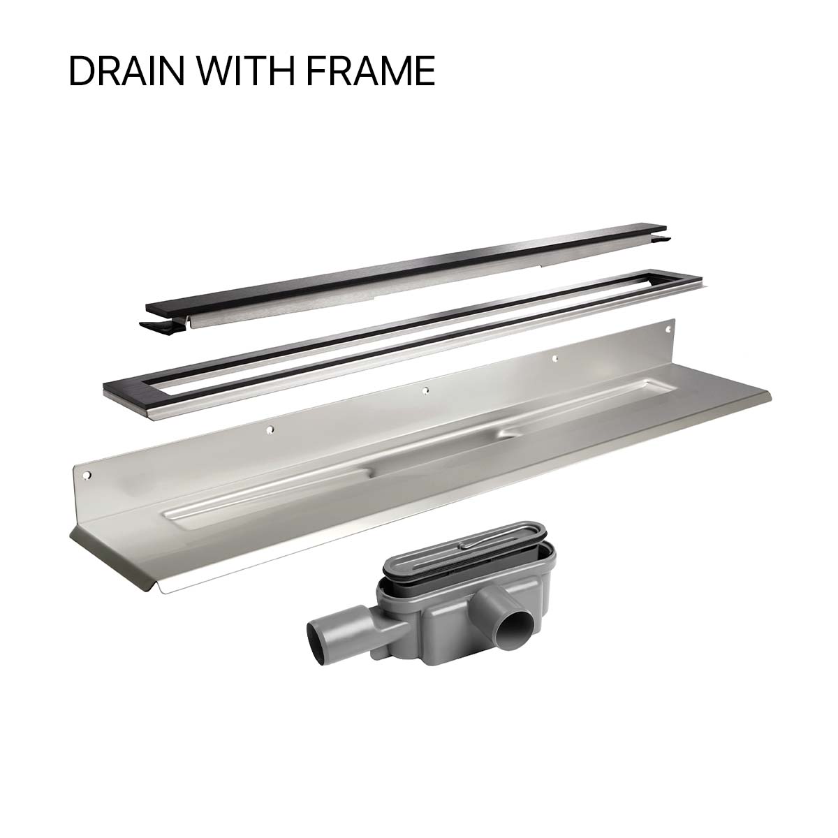 UniSlope 1K Wet Room Kit Highline Panel Drain without frame Black