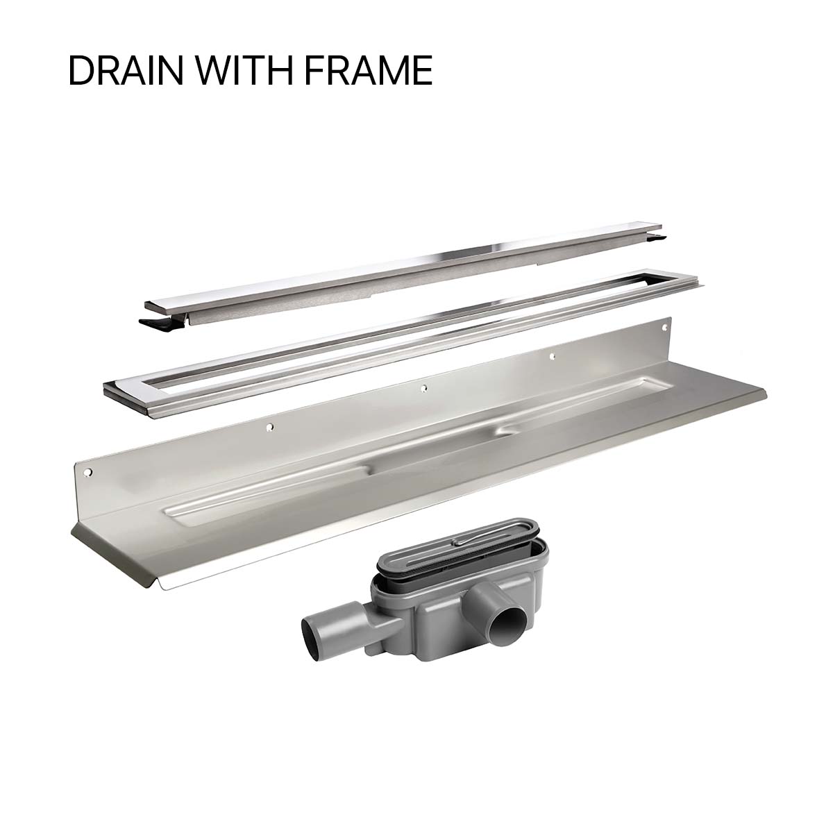 UniSlope 1K Wet Room Kit Highline Panel Drain with frame Polished