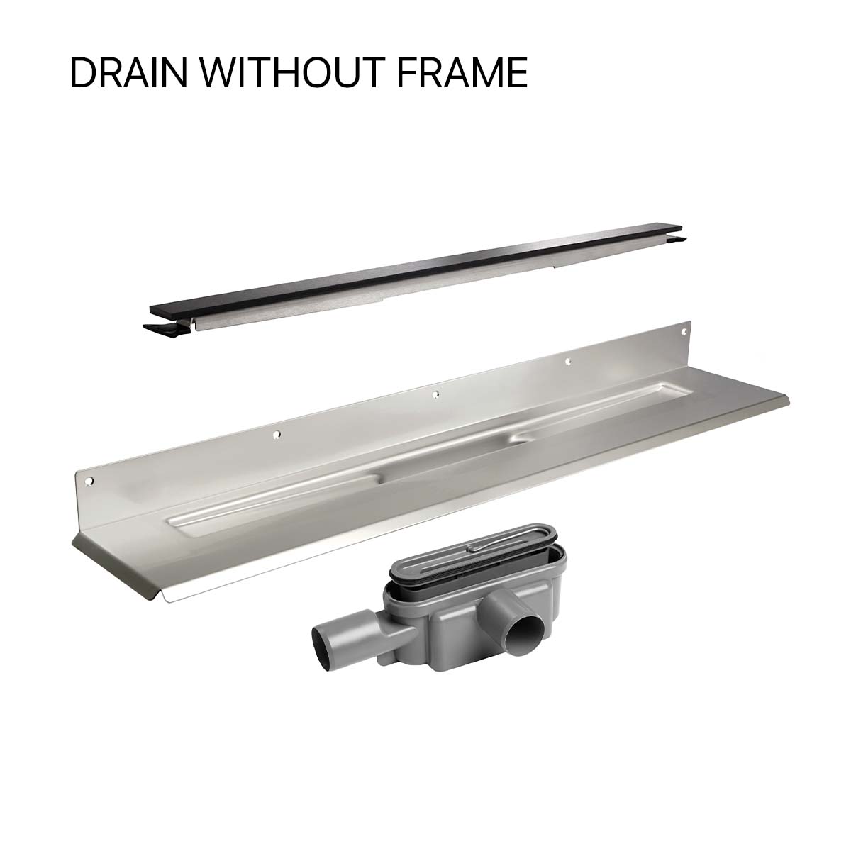 UniSlope 1K Wet Room Kit Highline Panel Drain without frame Black